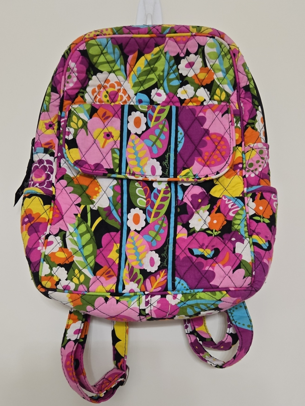 Vera Bradley Floral Quilted Mini Backpack in Purple Multi
